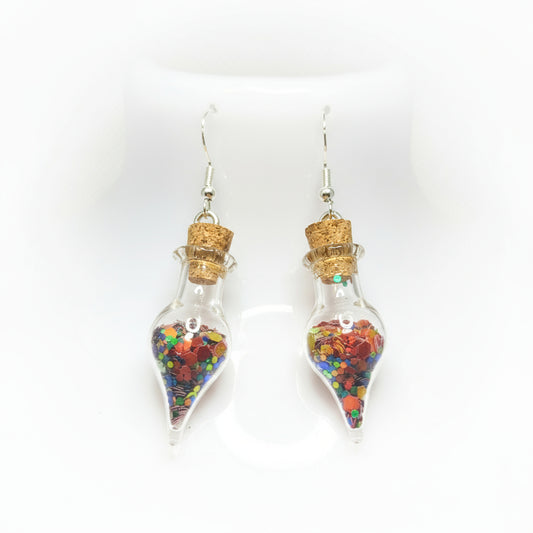 Halloween Glitter Vial Drop Earrings