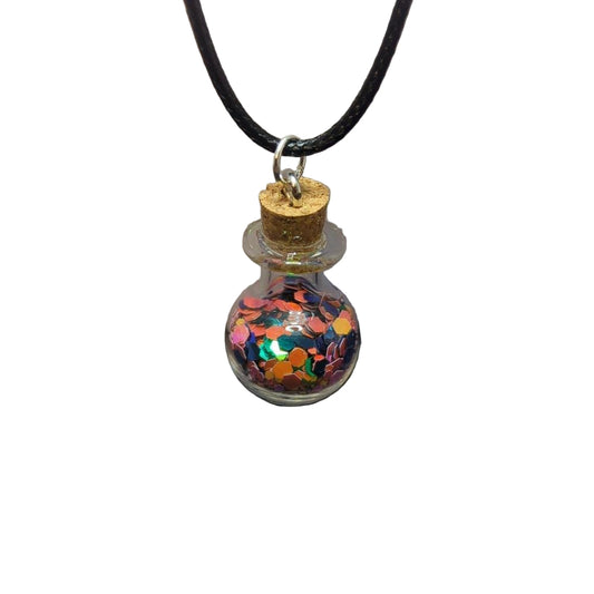 Halloween Coffin Glitter Vial Necklace