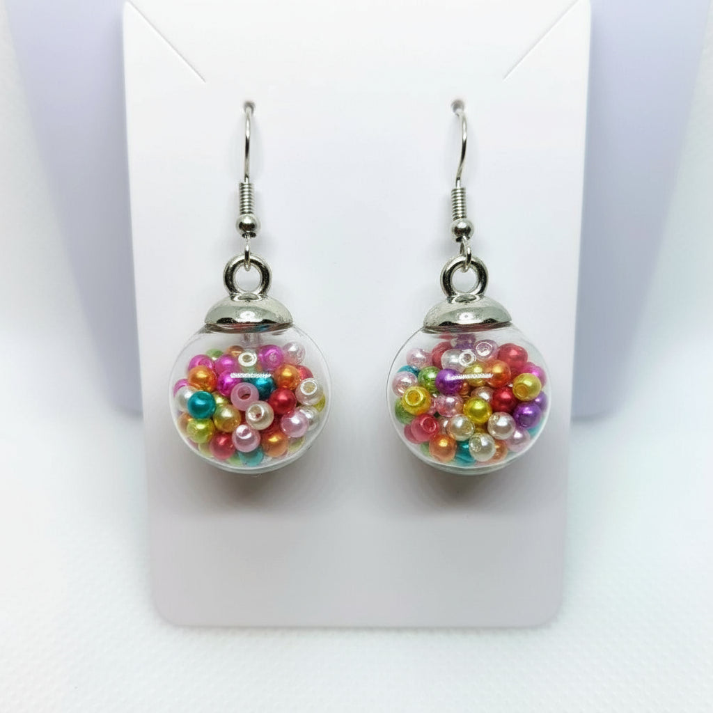 Galaxy Pearl-Filled Globe Earrings