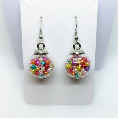 Galaxy Pearl-Filled Globe Earrings