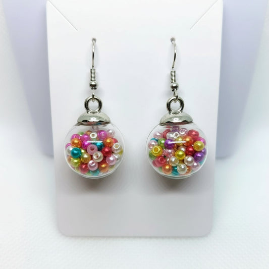 Galaxy Pearl-Filled Globe Earrings