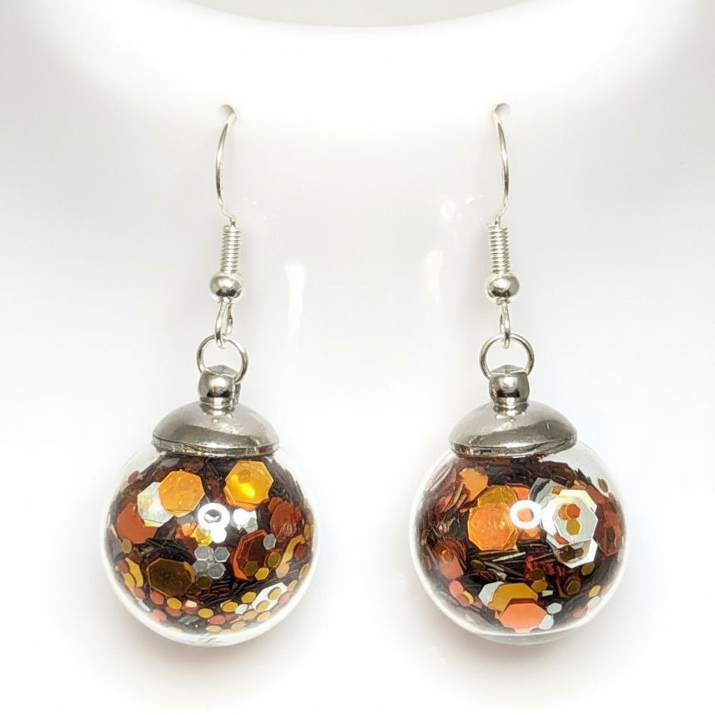 Autumn Breeze Glitter Globe Earrings