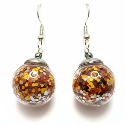 Autumn Breeze Glitter Globe Earrings