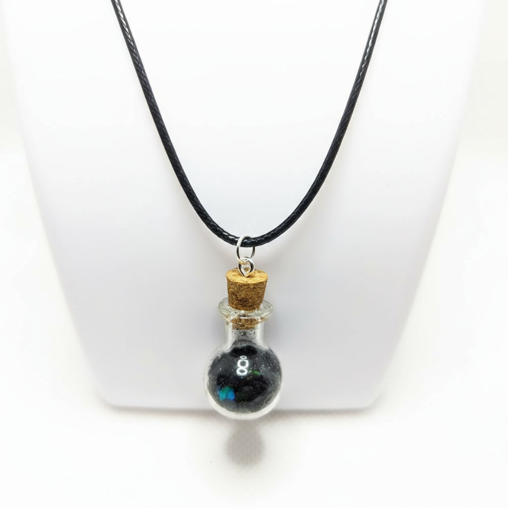 Gothic Coffin Vial Glitter Necklace