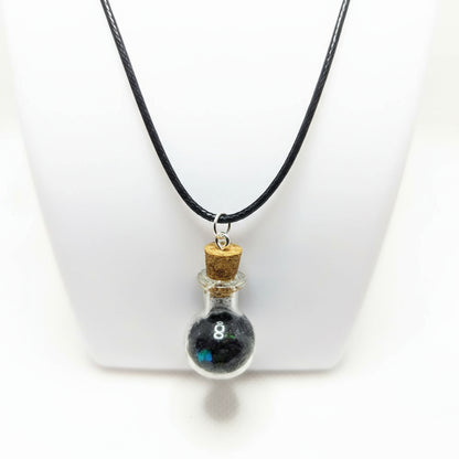 Gothic Coffin Vial Glitter Necklace