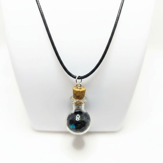 Gothic Coffin Vial Glitter Necklace