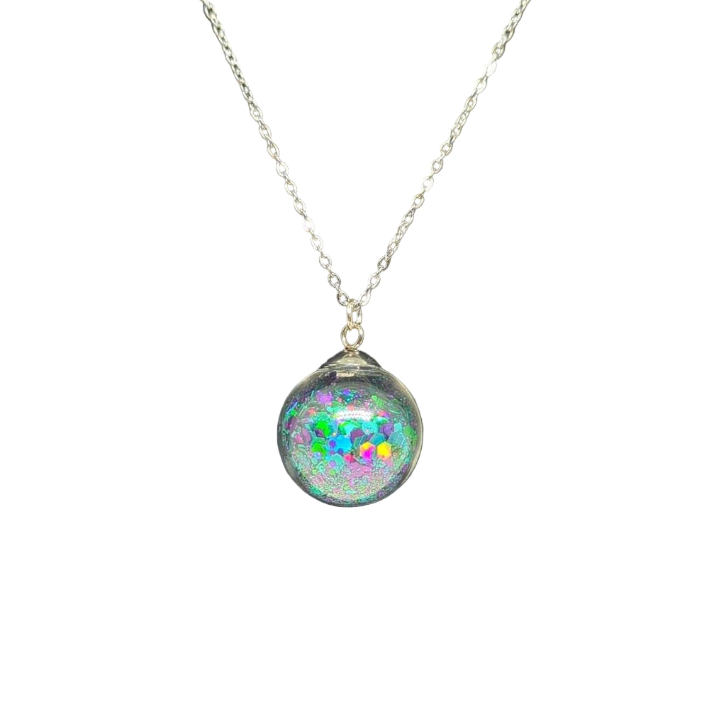 Nightswimming Multicolor Glitter Globe Necklace