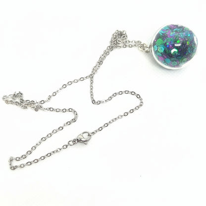 Nightswimming Multicolor Glitter Globe Necklace
