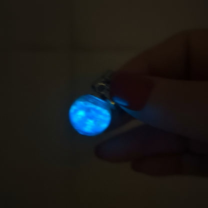 Glow-in-the-Dark Rhinestone Globe Ring on Adjustable Silver Band