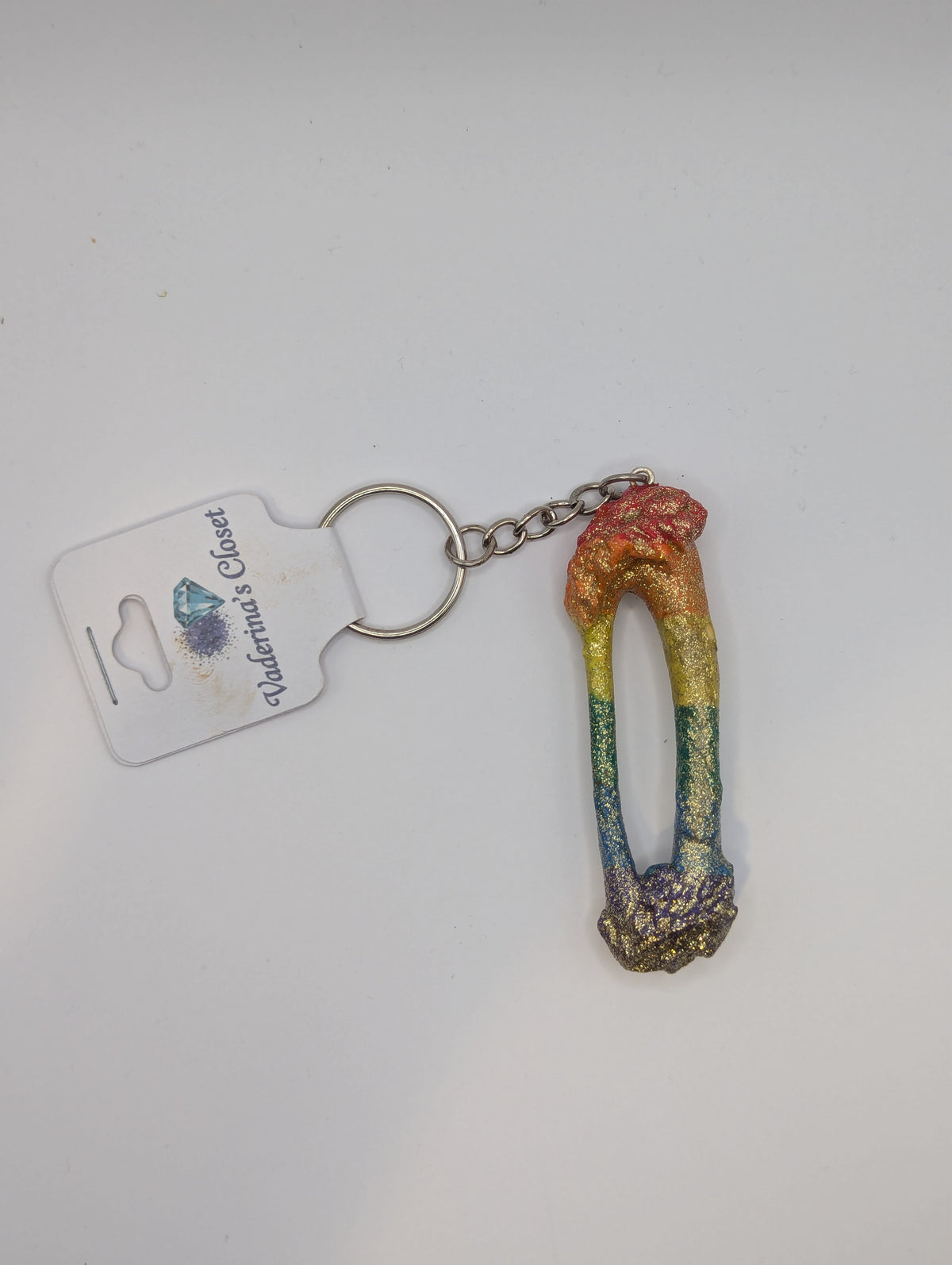 Official Chicken Bones of Atlanta Pride Rainbow Gold Glitter Bone