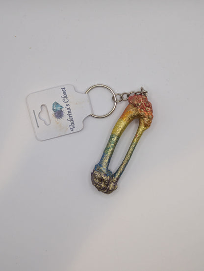 Official Chicken Bones of Atlanta Pride Rainbow Gold Glitter Bone